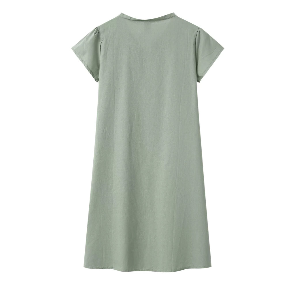 Short Sleeve V-Neck Dress