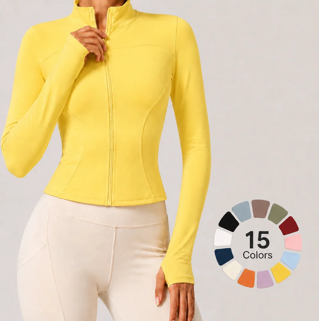 Women's Slim Fit Long Sleeve Top with Thumb Holes