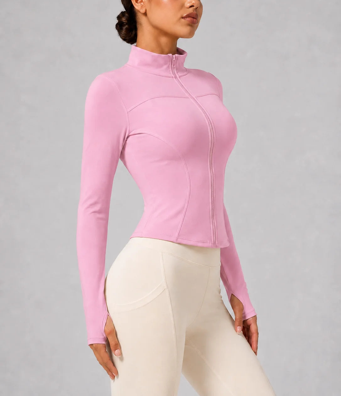 Women's Slim Fit Long Sleeve Top with Thumb Holes