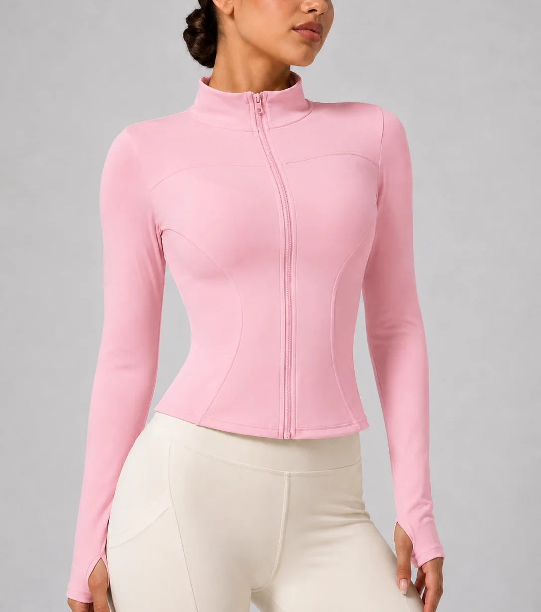 Women's Slim Fit Long Sleeve Top with Thumb Holes