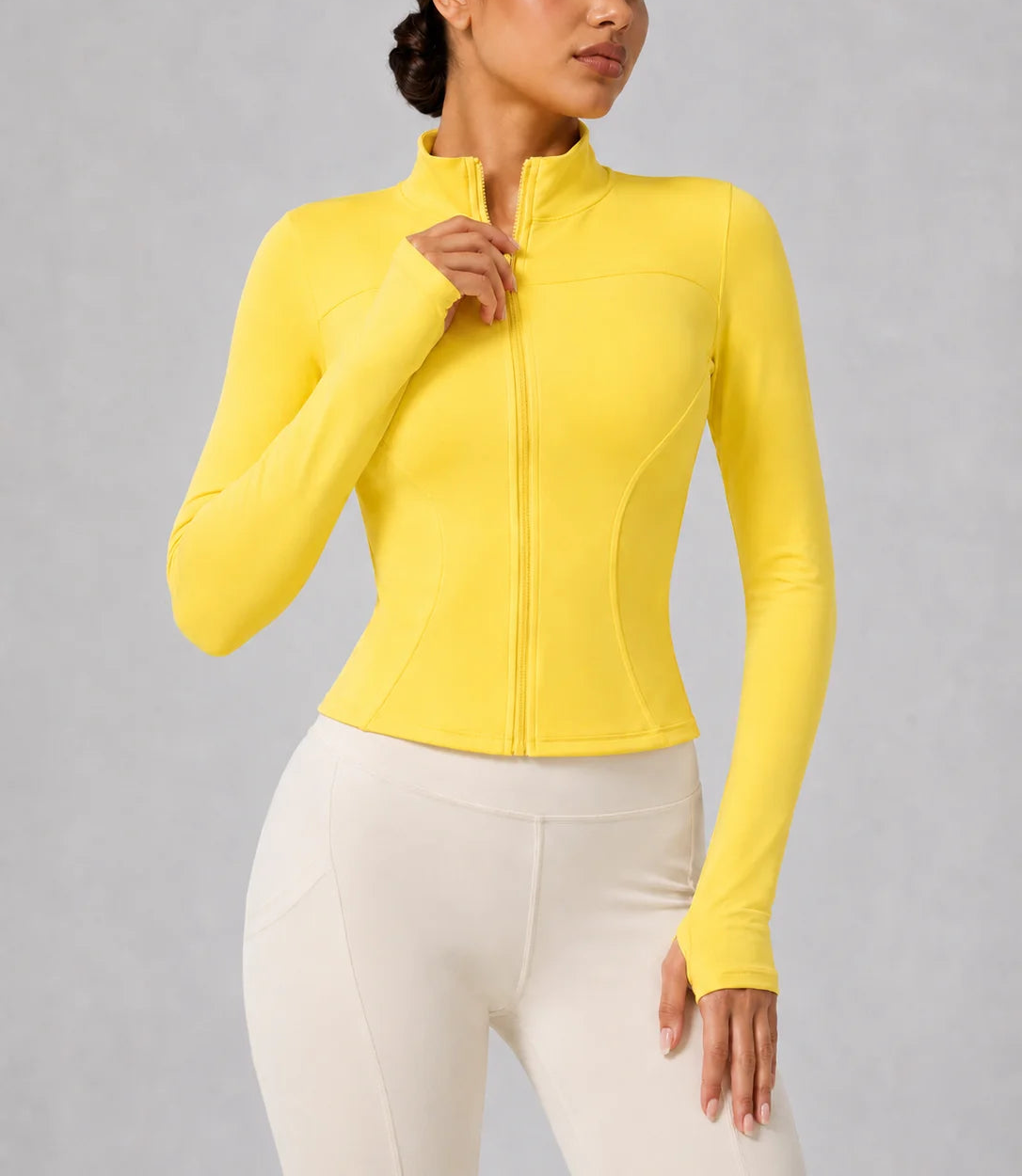 Women's Slim Fit Long Sleeve Top with Thumb Holes