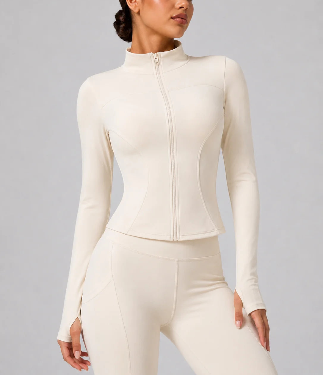 Women's Slim Fit Long Sleeve Top with Thumb Holes