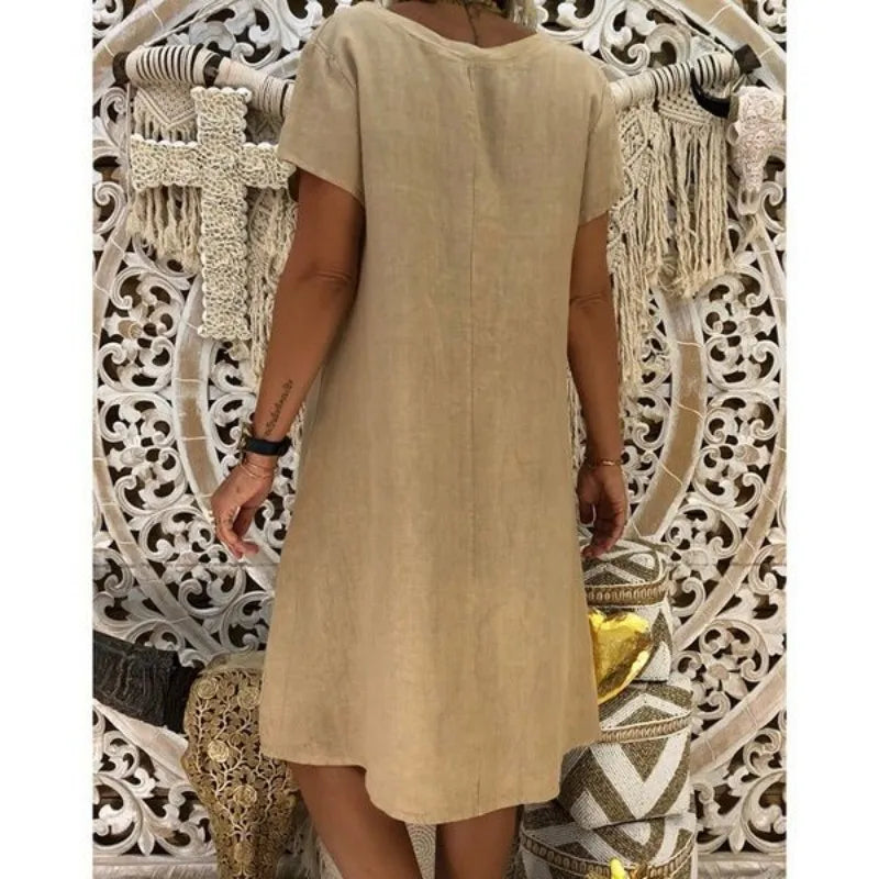 Short Sleeve V-Neck Dress