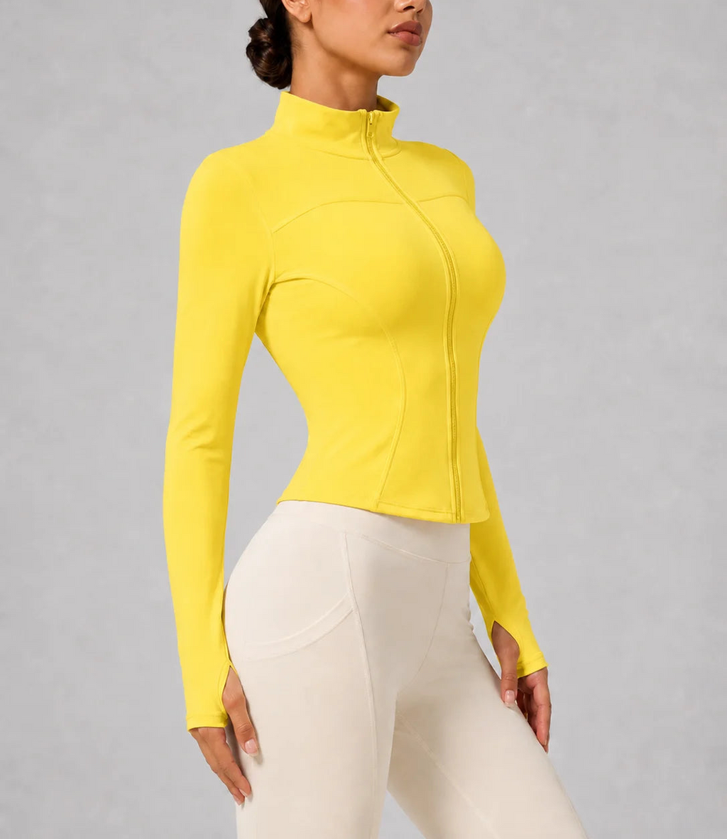 Women's Slim Fit Long Sleeve Top with Thumb Holes