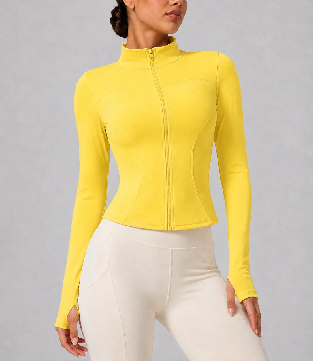 Women's Slim Fit Long Sleeve Top with Thumb Holes