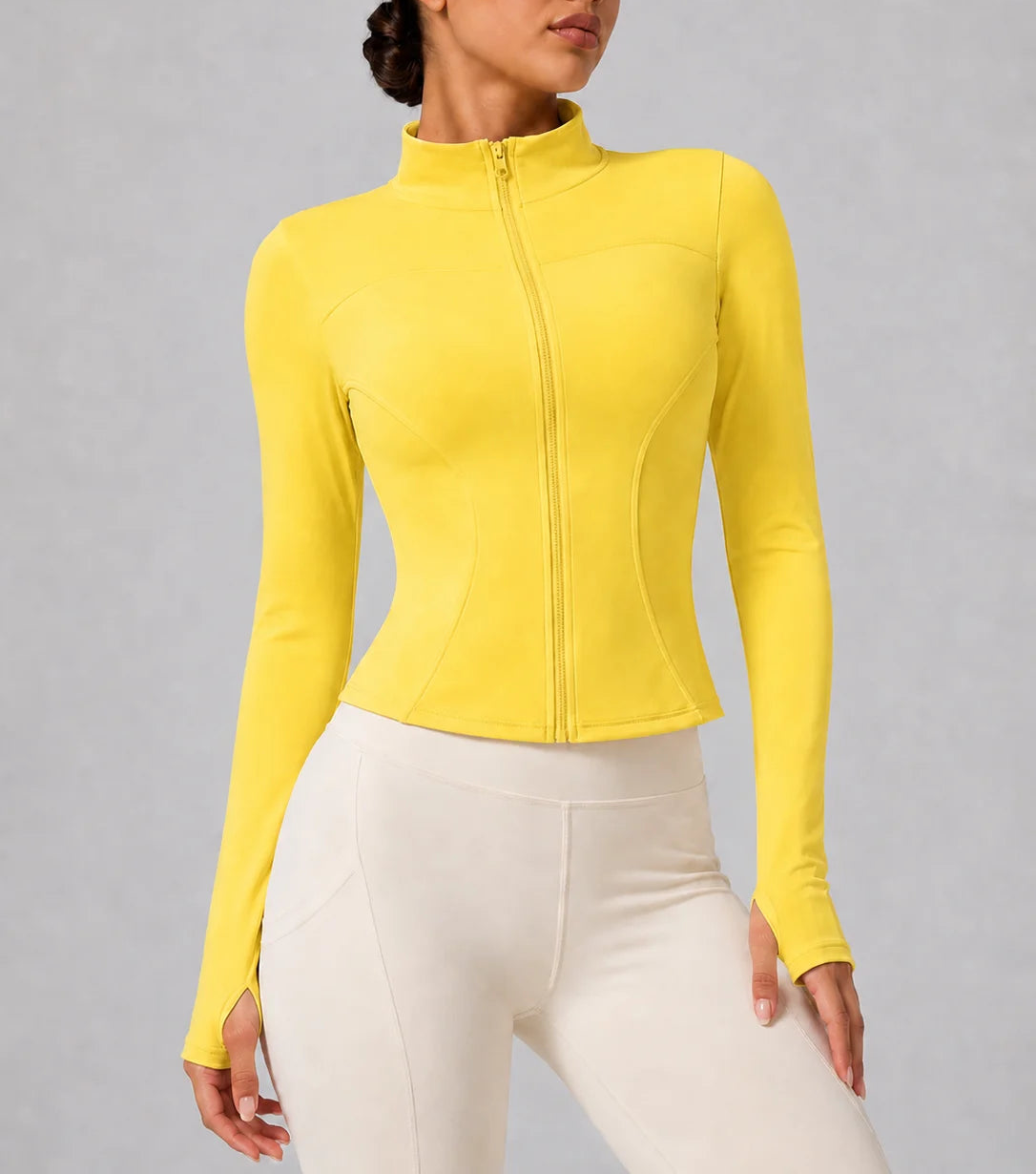 Women's Slim Fit Long Sleeve Top with Thumb Holes