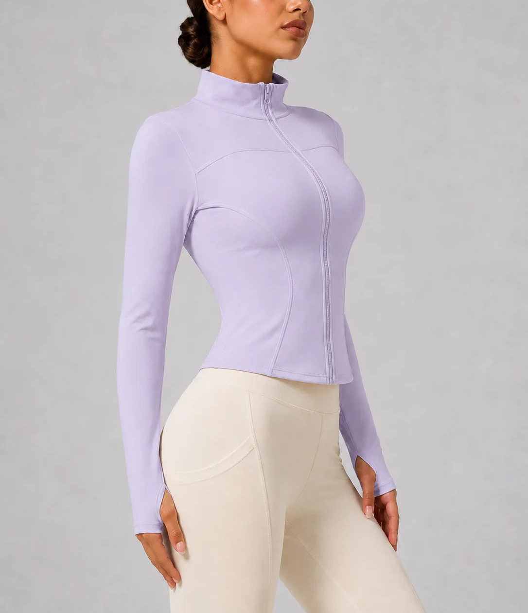 Women's Slim Fit Long Sleeve Top with Thumb Holes